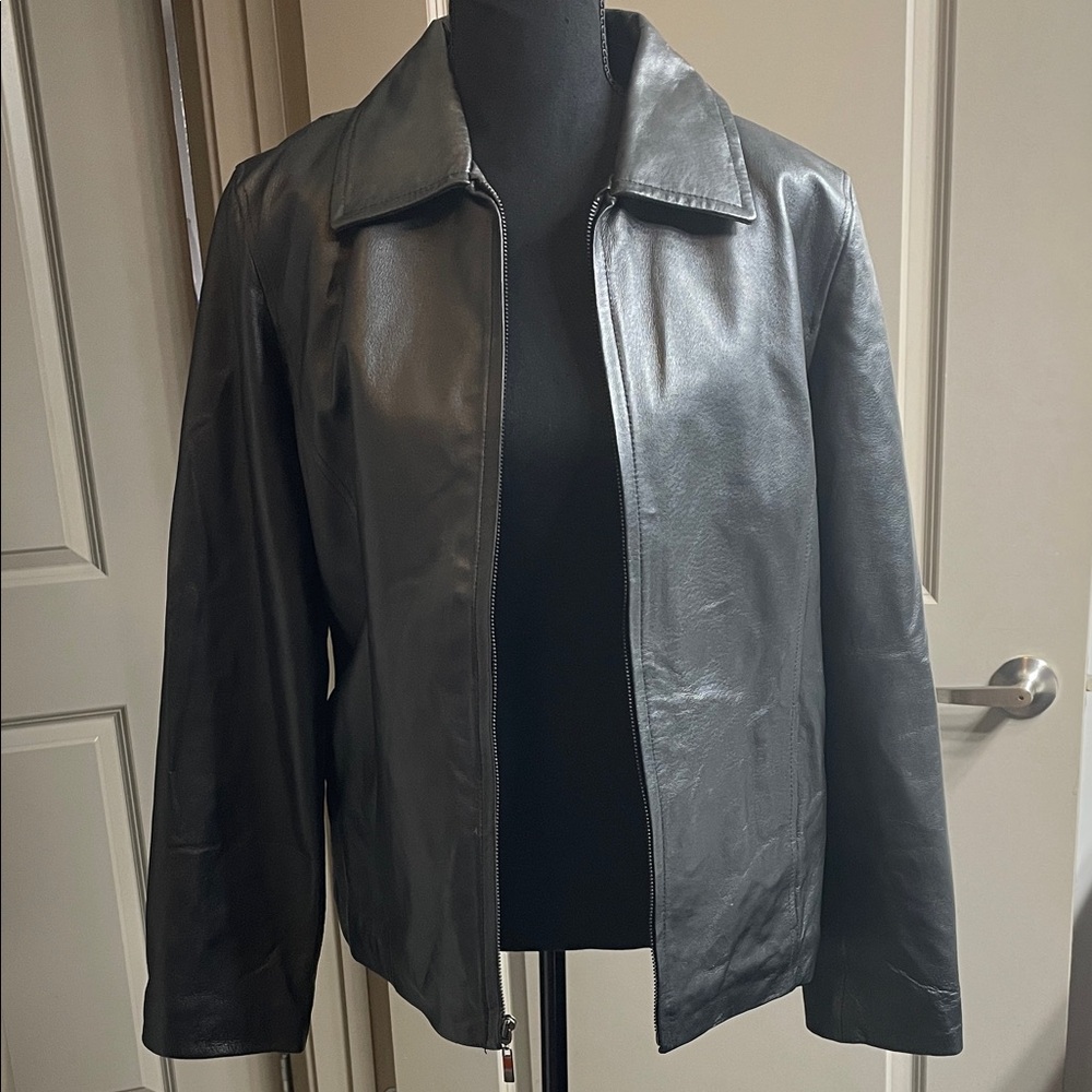 Sleek Black Leather Jacket for Women